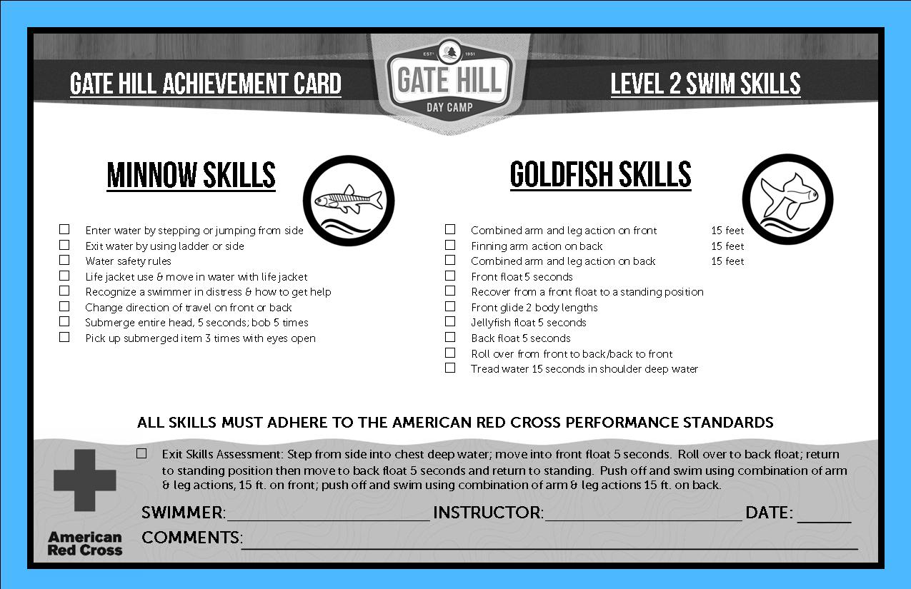 Track Your Child s Swim Progression At Gate Hill Day Camp Gate Hill 